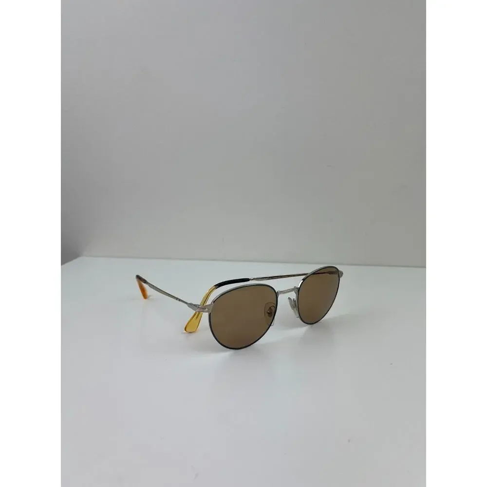 PERSOL Unisex PO2445S PO/2445/S 1084/53 Gold/Blue Fashion Round Sunglasses Mens